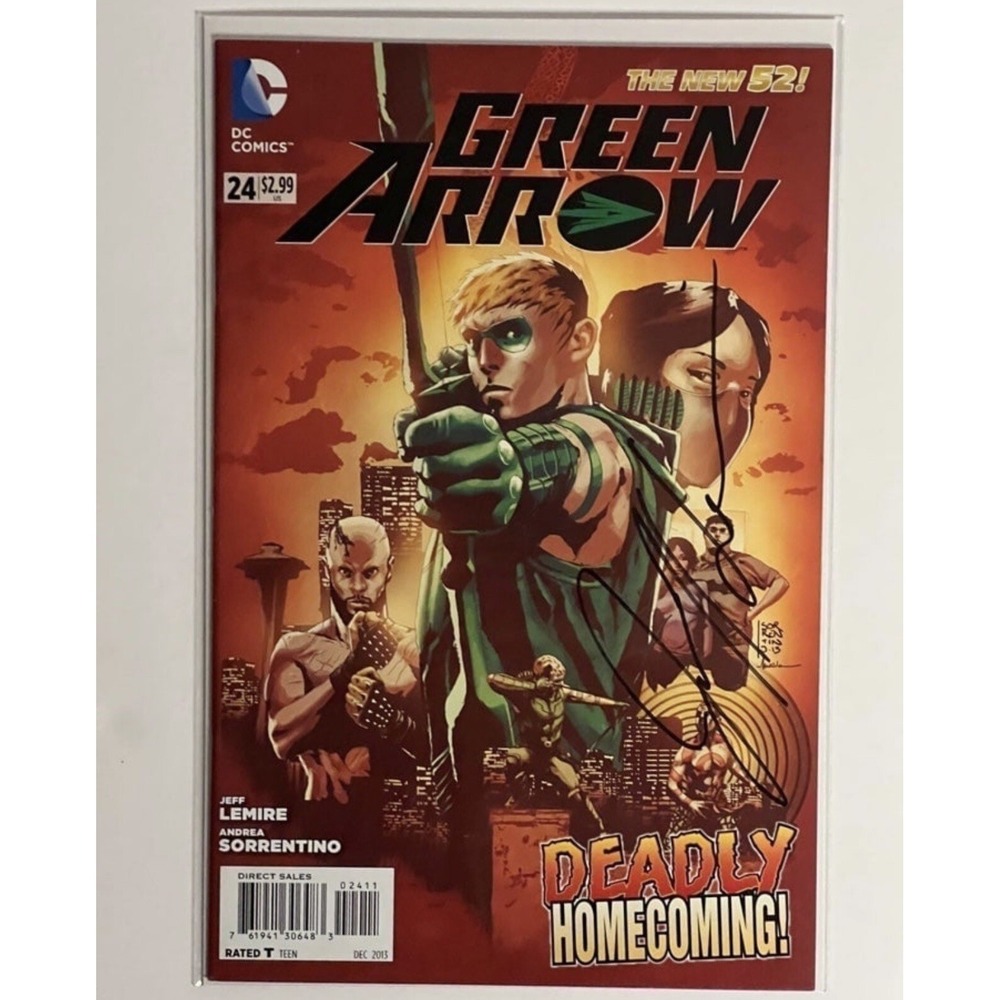 Green Arrow The New 52 #24 Signed By Jeff Lemire With COA DC Comics